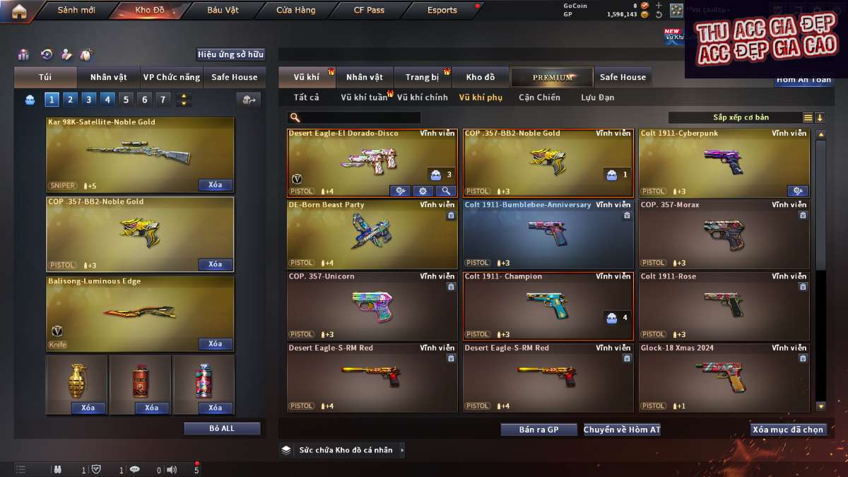 shop acc cf uy tin gia re